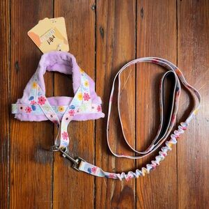 Floral Pink Kids Harness and Leash Set